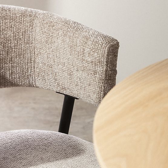 Upholstered Chair Rosario Beige/Black Legs