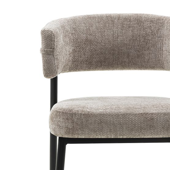 Upholstered Chair Rosario Beige/Black Legs