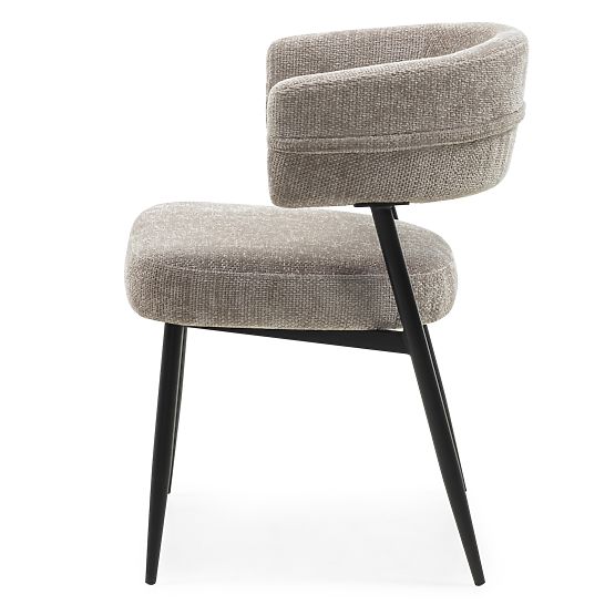 Upholstered Chair Rosario Beige/Black Legs