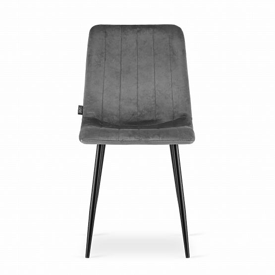 Upholstered Chair Set of 4 - Dark Gray Velvet