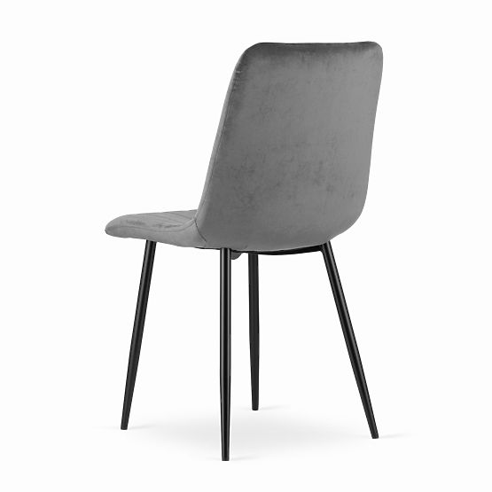 Upholstered Chair Set of 4 - Dark Gray Velvet
