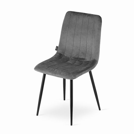 Upholstered Chair Set of 4 - Dark Gray Velvet