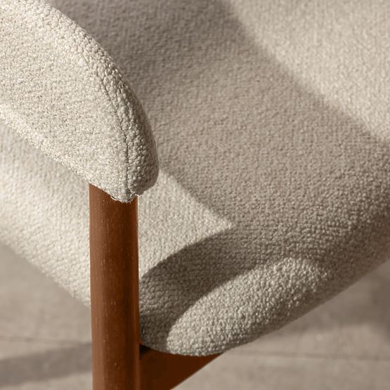 Upholstered Chair Sorrento, Beige, Boucle/Light Walnut