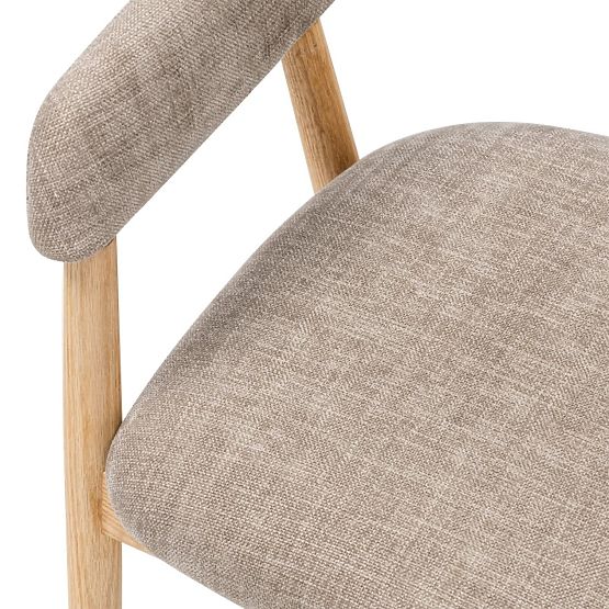 Upholstered Chair Sorrento, Dark Beige, Oak