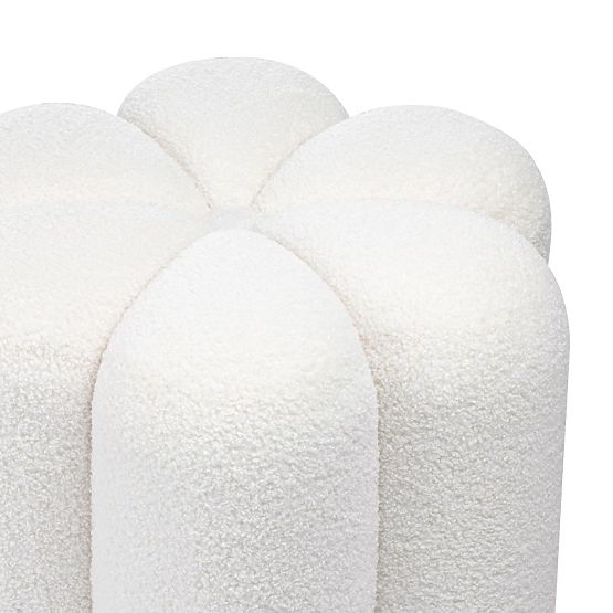 Upholstered Pouf Quad, White, Boucle