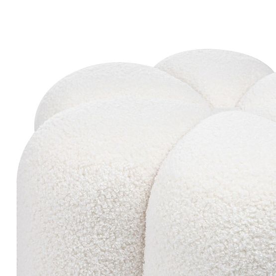 Upholstered Pouf Quad, White, Boucle