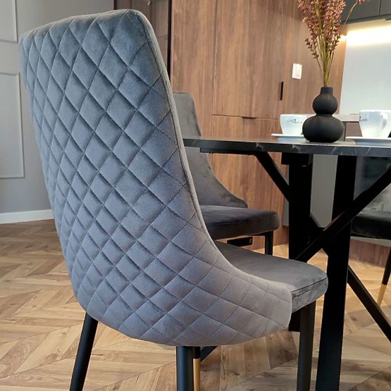 Upholstered Velvet Chair Vermont Velvet Graphite