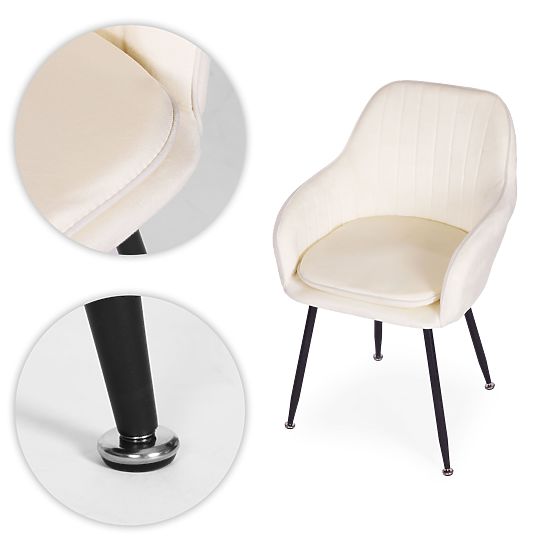 Upholstered Velvet Modern Dining and Living Room Chair Cream ModernHome