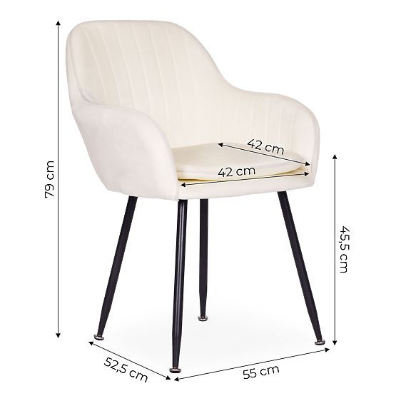 Upholstered Velvet Modern Dining and Living Room Chair Cream ModernHome