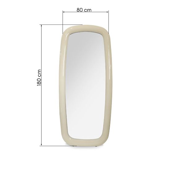 Uva Mirror, 180x80 cm, Light Beige, Glossy