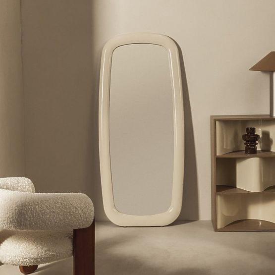 Uva Mirror, 180x80 cm, Light Beige, Glossy