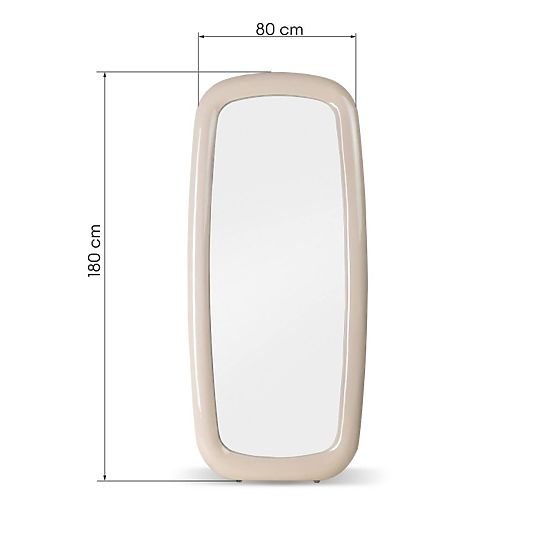 Uva Mirror, 180x80 cm, Light Beige, Glossy