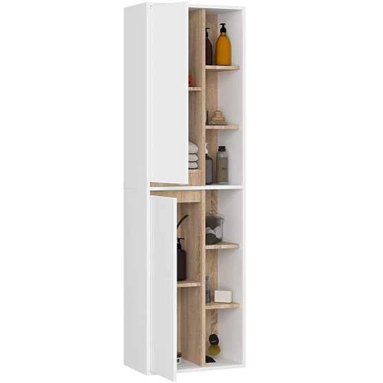 BATHROOM WALL CABINET VAMI W50 2D 6P WHITE / SONOMA OAK