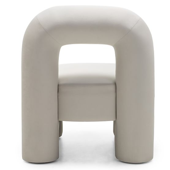 Vasto Relaxation Chair, Cream, Velvet, Rounded Shapes