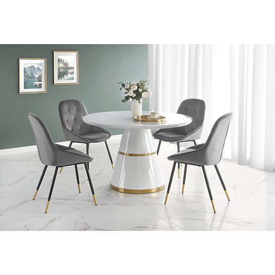VEGAS Table, Top - White, Leg - White/Gold (2p=1pc)