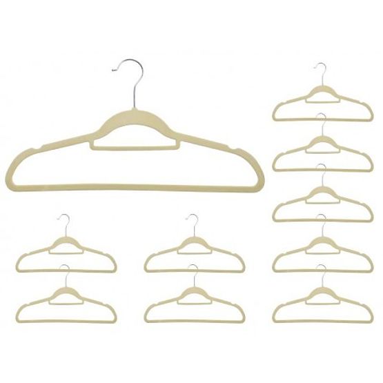 Velour Hanger Maxi Set of 10 - Beige