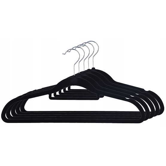 Velour Hanger Maxi Set of 5 - Black