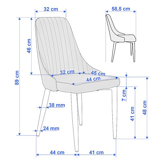 Velvet Chair LORIENT VELVET Graphite