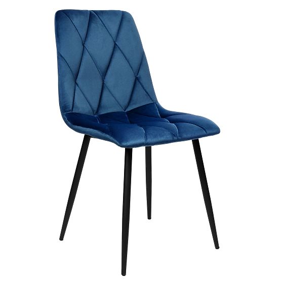 Velvet Upholstered Chair Madison Blue Velvet