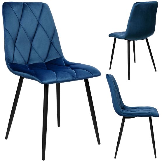 Velvet Upholstered Chair Madison Blue Velvet