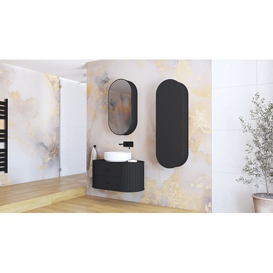 VENEZIA Mirror Cabinet 1D Black (2p=1pc)