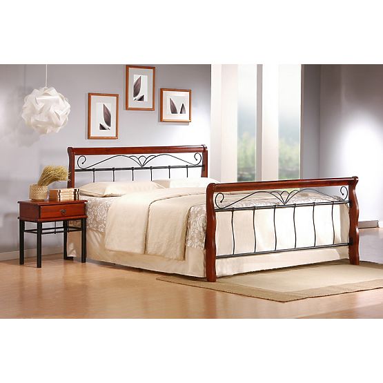 VERONICA Bed 160 cm Cherry Antique/Black (4p=1pc)
