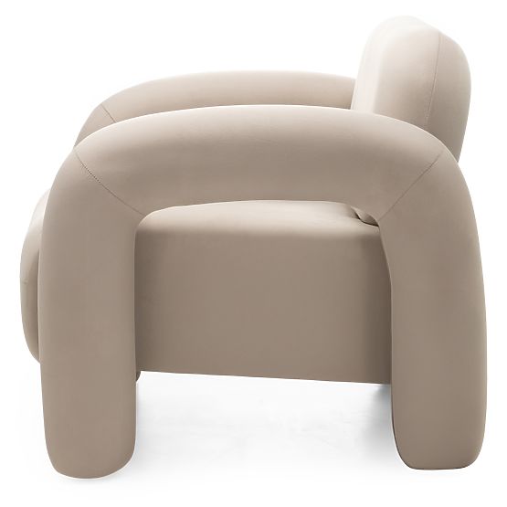 Vico Relaxation Chair, Light Beige, Velvet