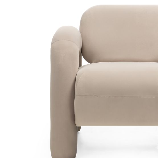 Vico Relaxation Chair, Light Beige, Velvet