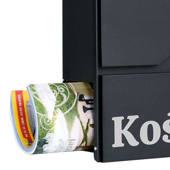 Vidar Black Letter Mailbox with Inscriptions