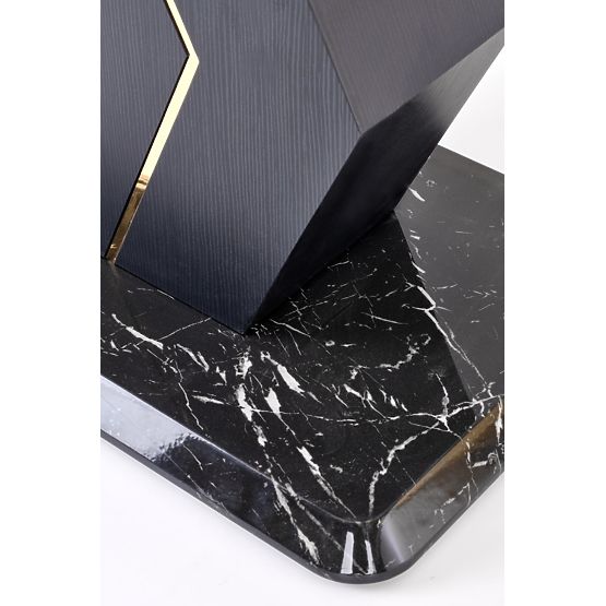 VINCENZO extendable table top: white marble, leg black/gold (3p=1pc)