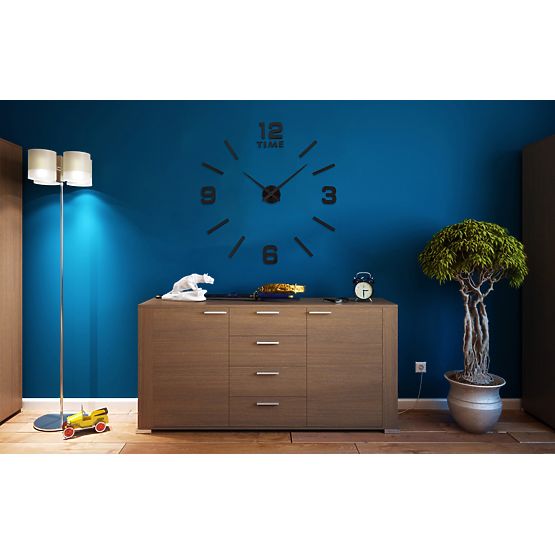 Wall Clock Diy BAST 3D Black