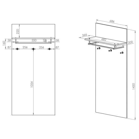 Wall hanger Nevio - artisan oak