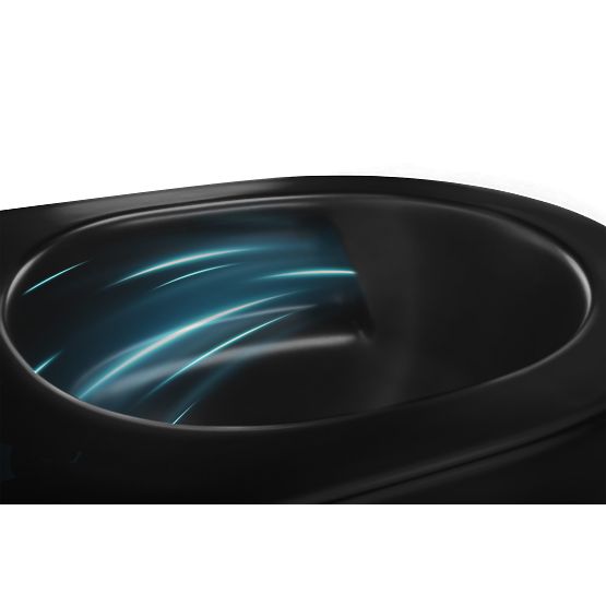 Wall-Hung Toilet Bowl Rea Carlo Mini Tornado NF BLACK MATT