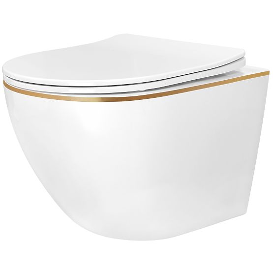 Wall-Hung Toilet Bowl Rea Carlo Mini Tornado NFQ GOLD EDGE