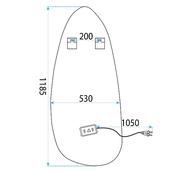 WALL LED MIRROR 120x55cm YH-3359