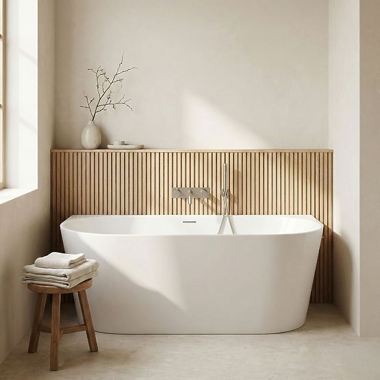 Wall-Mounted Bathtub CAPRI SLIM 170 cm