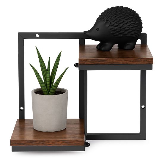 Wall-mounted Flower Stand, Hanging Shelf for Plants and Decorations, 2 Levels, Loft ModernHome