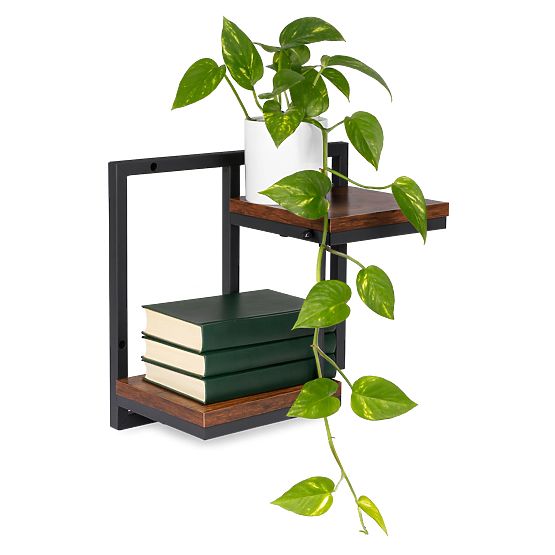 Wall-mounted Flower Stand, Hanging Shelf for Plants and Decorations, 2 Levels, Loft ModernHome