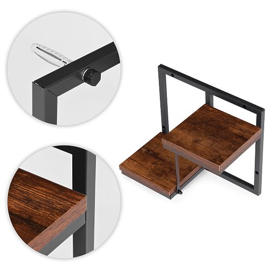 Wall-mounted Flower Stand, Hanging Shelf for Plants and Decorations, 2 Levels, Loft ModernHome