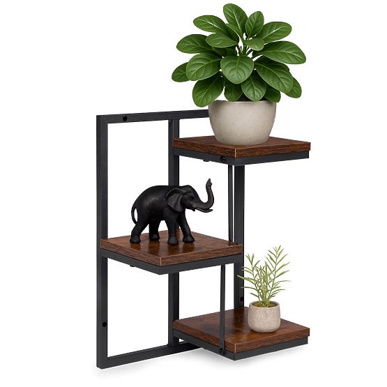 Wall-Mounted Flower Stand Hanging Shelf for Plants Decoration 3 Levels Loft ModernHome