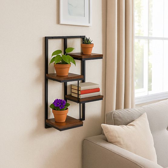 Wall-Mounted Flower Stand Shelf for Plants Decoration 4 Levels Loft ModernHome