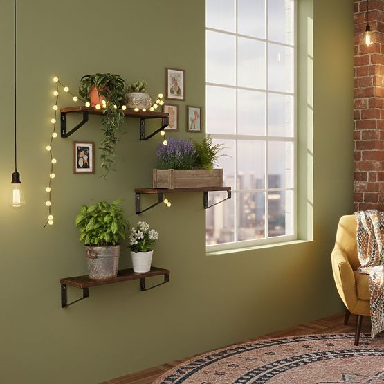 Wall-Mounted Flower Stand with 3 Hanging Shelves for Plants Loft Decoration ModernHome