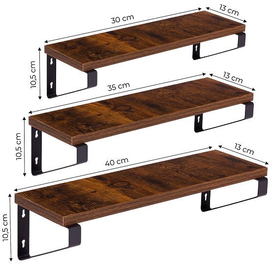 Wall-Mounted Flower Stand with 3 Hanging Shelves for Plants Loft Decoration ModernHome