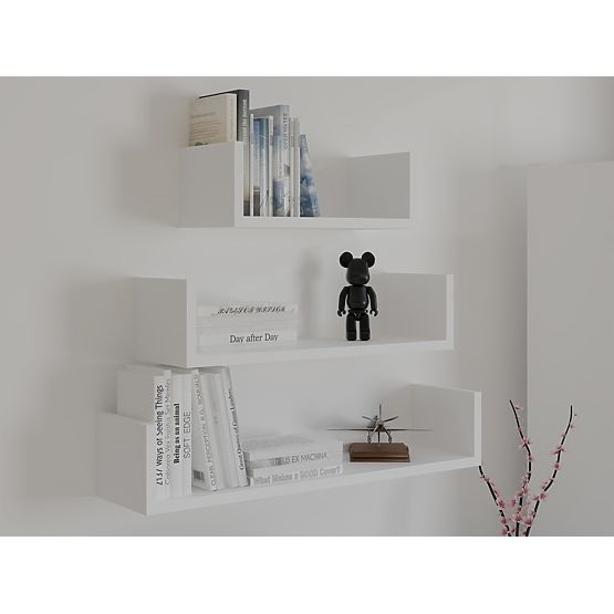 Wall-Mounted Hanging Shelf MOBI 3P WHITE