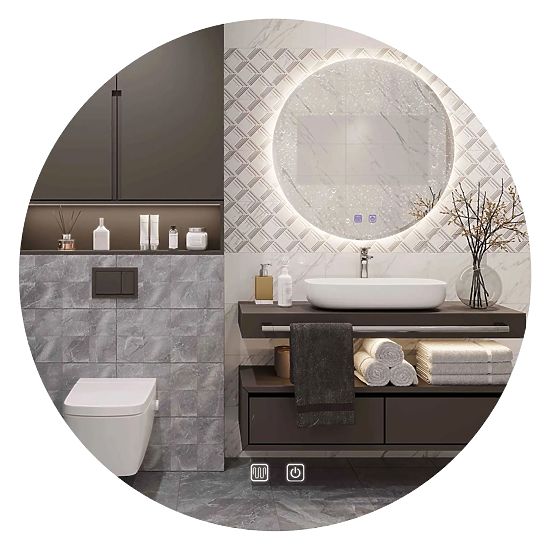 WALL-MOUNTED LED MIRROR 50cm HZJ050