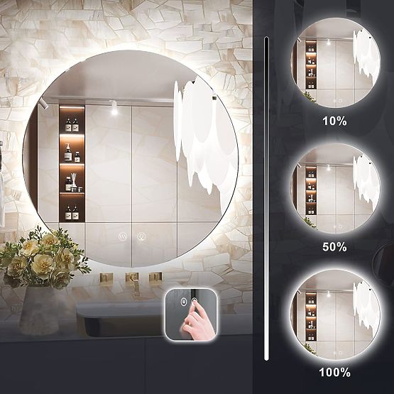 WALL-MOUNTED LED MIRROR 50cm HZJ050