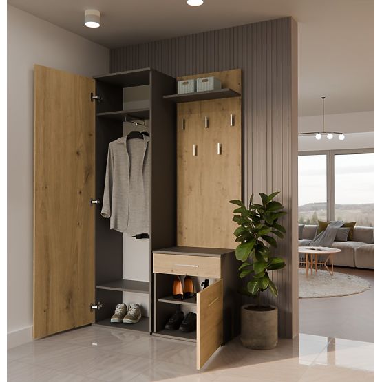 Wardrobe DUO ANTHRACITE ARTISAN