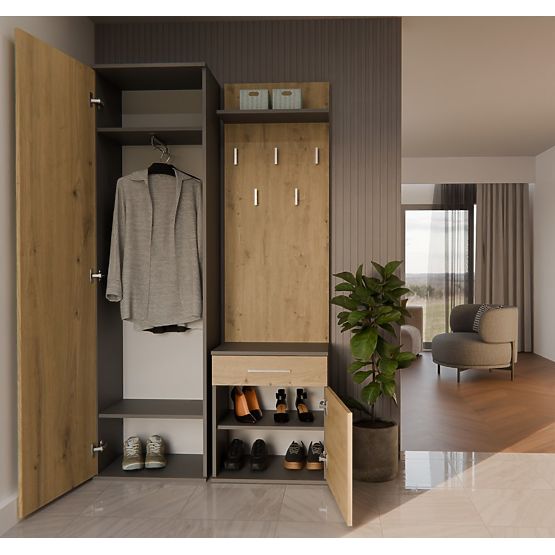 Wardrobe DUO ANTHRACITE ARTISAN
