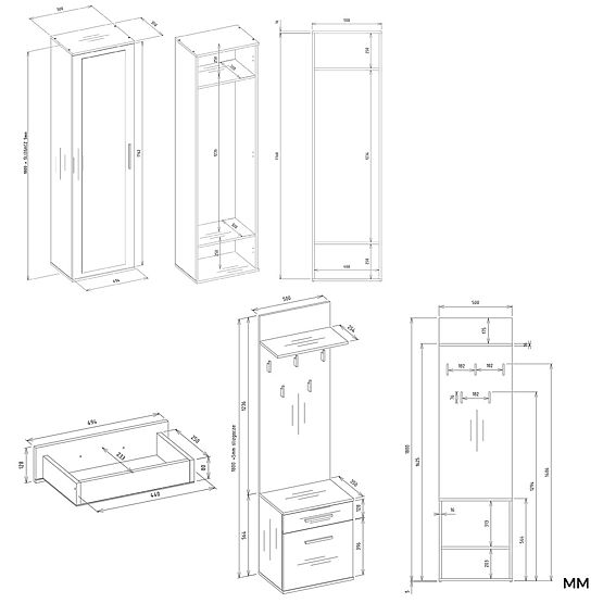 Wardrobe DUO ANTHRACITE ARTISAN