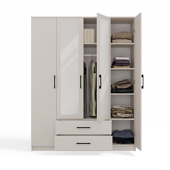 Wardrobe Romana 160 X 205 MIRROR CASHMERE BEIGE